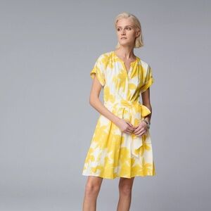 Simply Vera Vera Wang Yellow Flutter Sleeve Sundress